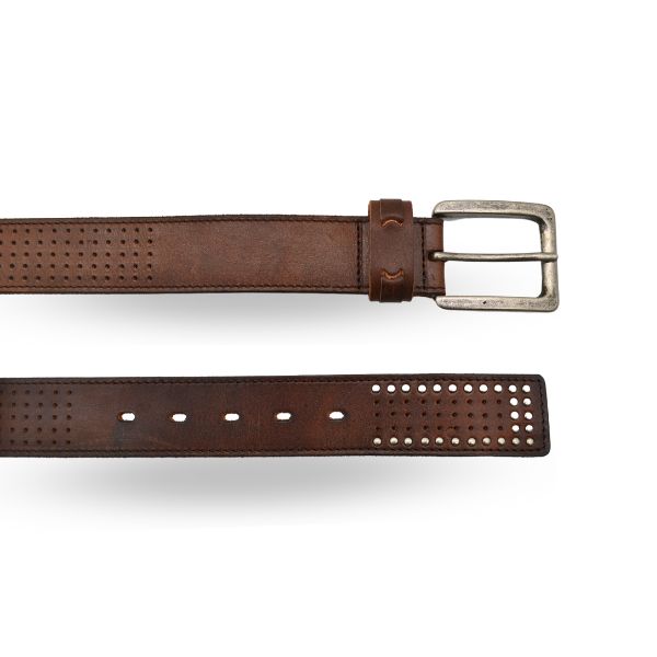 SIMON - Mens Brown Leather Belt