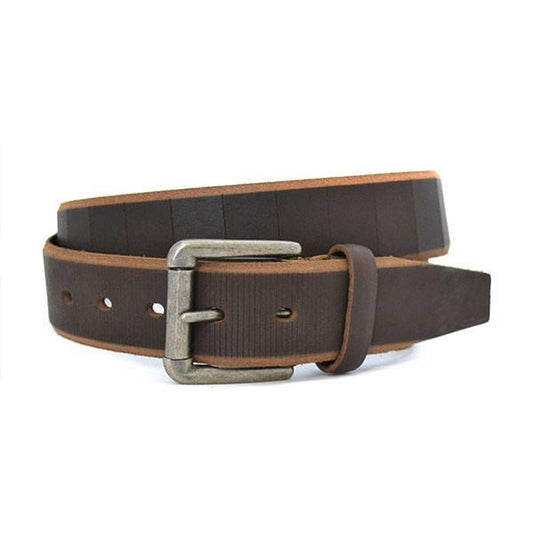 AARON - Mens Brown Genuine Leather Belt  - Belt N Bags