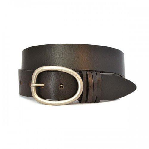 EDWIN - Mens Dark Brown Leather Dress Belt  - Belt N Bags