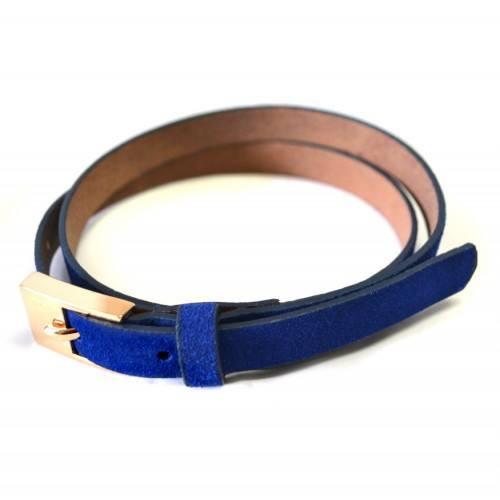 FAITH - Womens Blue  Soft Suede Leather Belt  - Belt N Bags