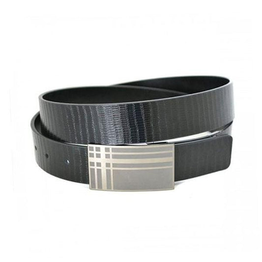 JACKSON - Mens Black Reversible Flat Edge Leather Belt  - Belt N Bags