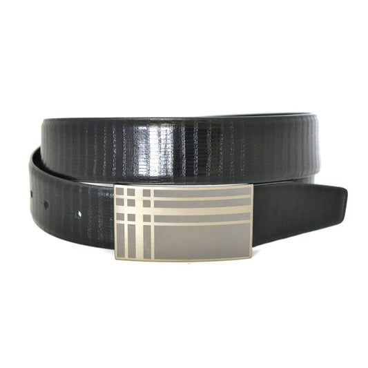 JACKSON - Mens Tapered Edge Black Leather Belt  - Belt N Bags