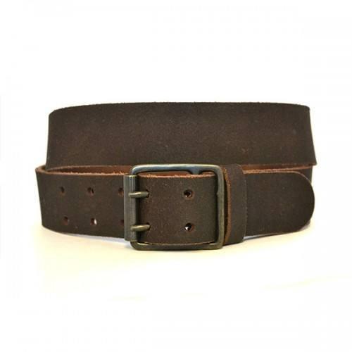 MARCELLO - Mens Brown Suede Leather Belt - BeltNBags