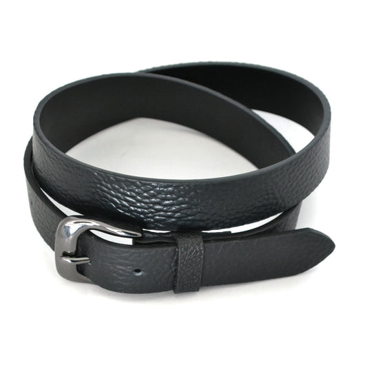 MYLES - Mens Black Leather Dress Belt - BeltNBags