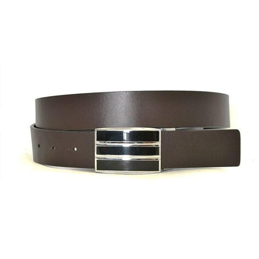 MADDOX - Mens Black and Brown Leather Belt - BeltNBags