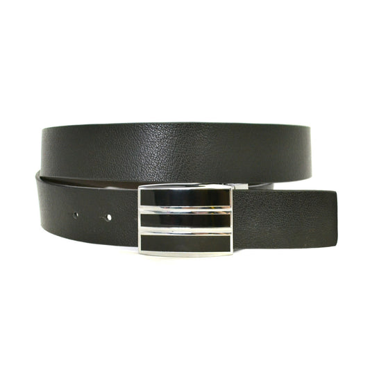 MADDOX - Mens Black and Brown Leather Belt - BeltNBags