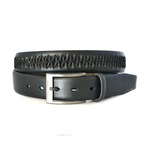 ROBERTO - Mens Black Leather Belt - BeltNBags