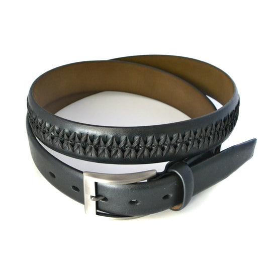 ROBERTO - Mens Black Leather Belt - BeltNBags