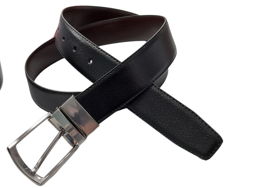 Rohaan Reversible Black/Brown Leather Belt