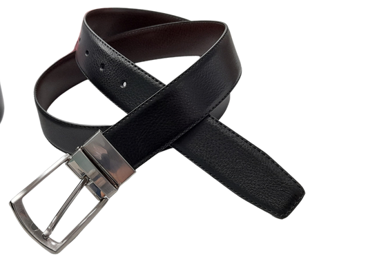 Rohaan Reversible Black/Brown Leather Belt