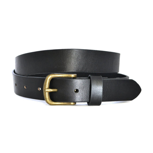 TOBEN - Mens Black Leather Dress Belt - BeltNBags