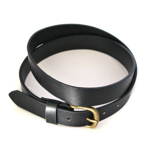 TOBEN - Mens Black Leather Dress Belt - BeltNBags