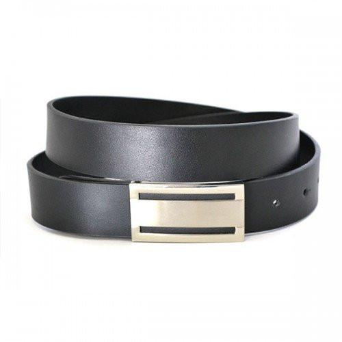 TRENT - Mens Black Leather Dress Belt - BeltNBags