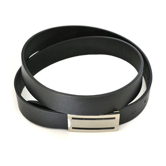 TRENT - Mens Black Leather Dress Belt - BeltNBags