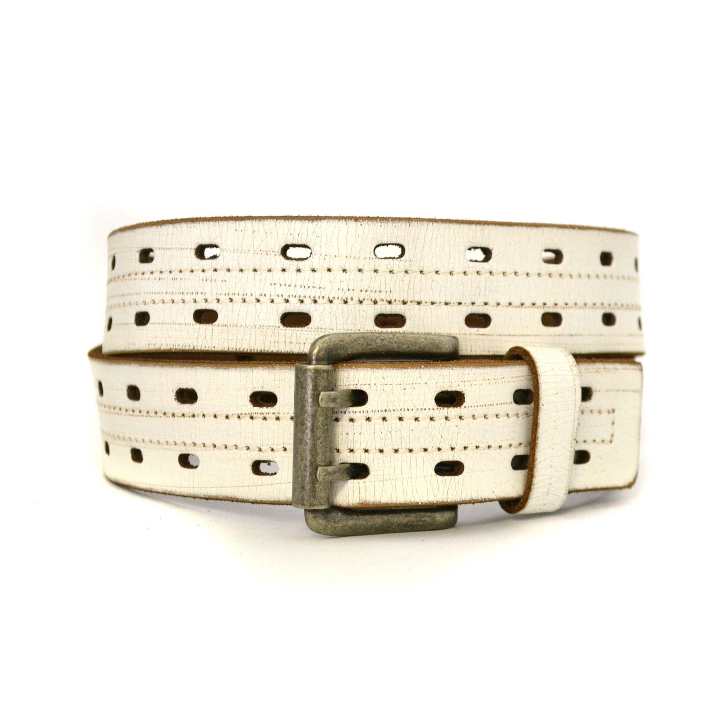 WADE - Mens Cream & Sand Leather Belt - BeltNBags