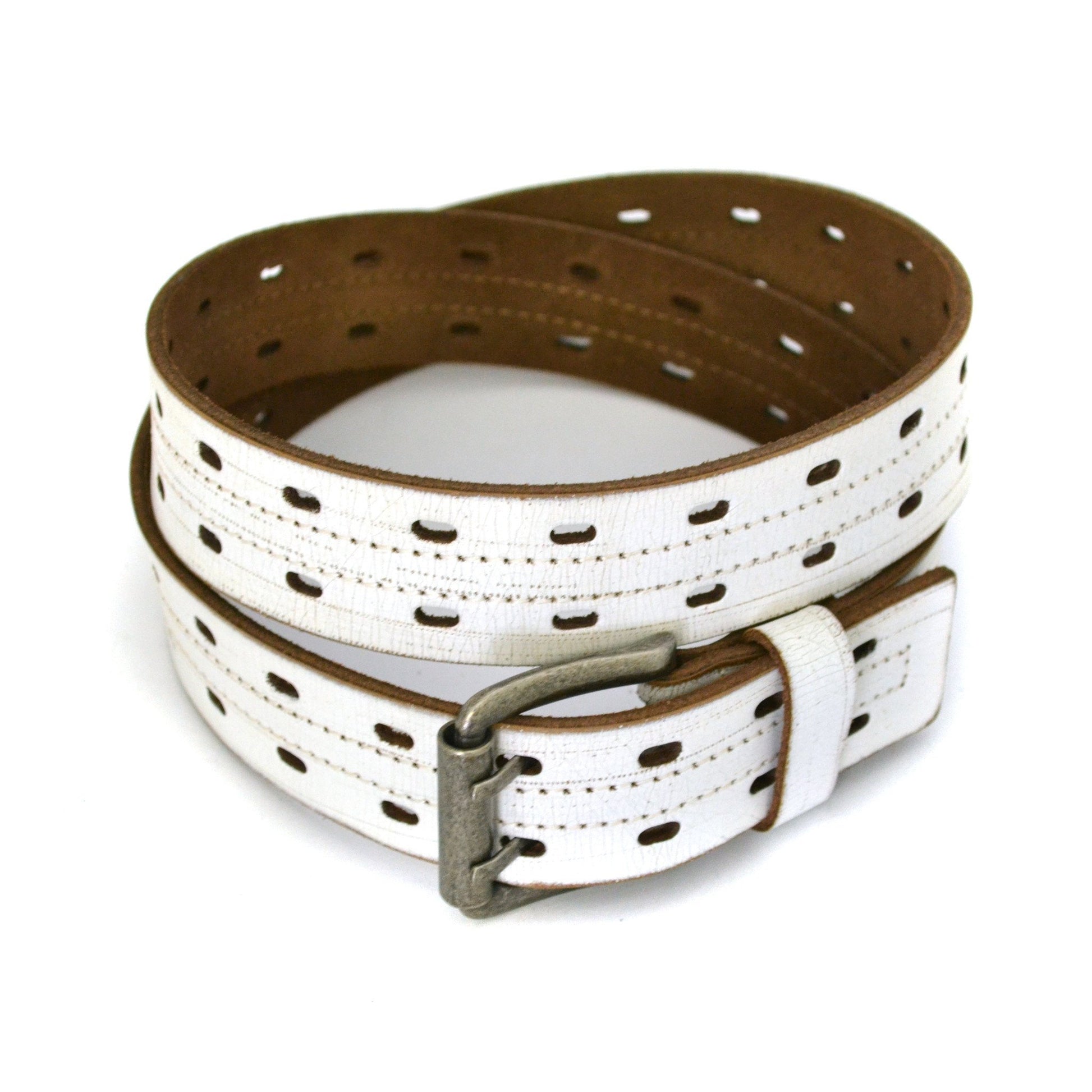 WADE - Mens Cream & Sand Leather Belt - BeltNBags