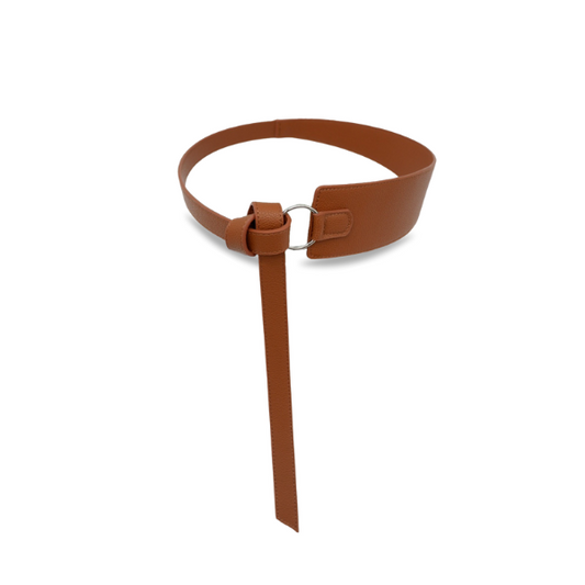 Indigo - Tan Genuine Leather Knot Waist belt