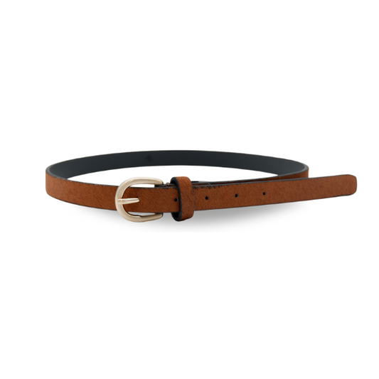 Liliana Rusty Brown Fur Belt