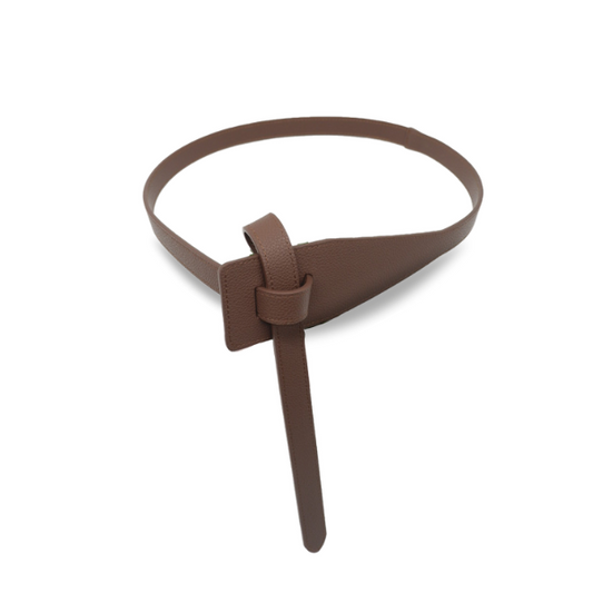 Marina - Brown Genuine Leather Knot Waist belt