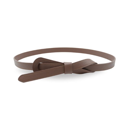 Olivia - Brown Genuine Leather Knot Waist belt