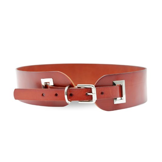 PYMBLE - Women's Tan Genuine Leather Waist Belt